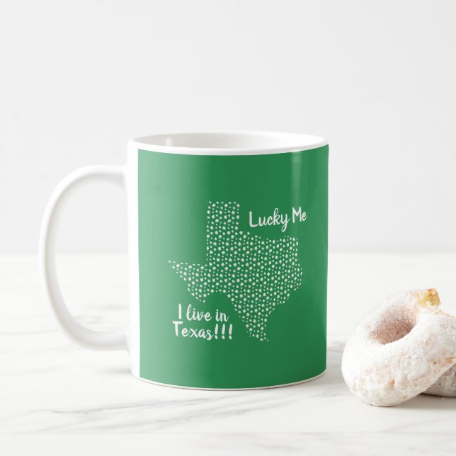 Mug Heureux Moi - Je Vis Au Texas ! ! Saint Patrick's  (Avec donut)