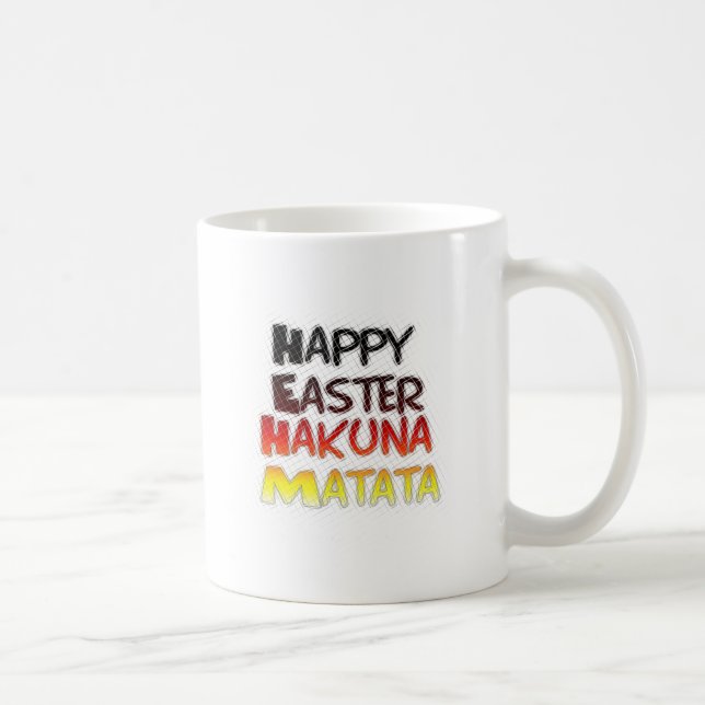 Mug Heureux Pâques Hakuna Matata Saison de Vacances (Droite)