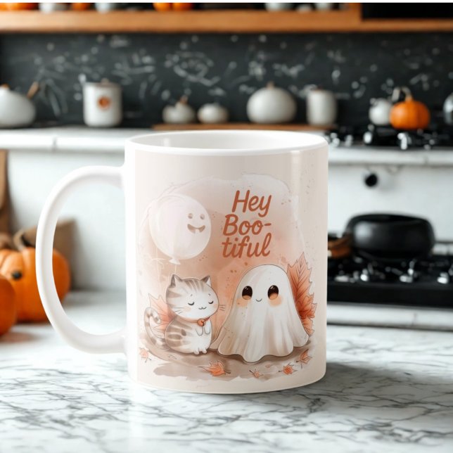 Mug Hey Boo-tiful Ghost - Sweet Halloween & Fall Charm (Créateur téléchargé)