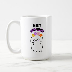 Mug Hey Boo-tiful mignon fantôme & Fleurs Cadeau Hallo