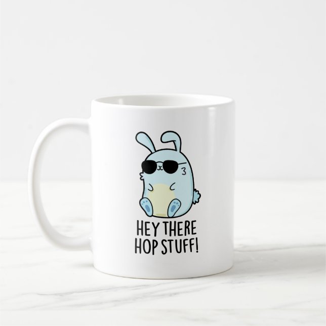 Mug Hey Hop Stuff Funny Hot Rabbit Pun (Gauche)