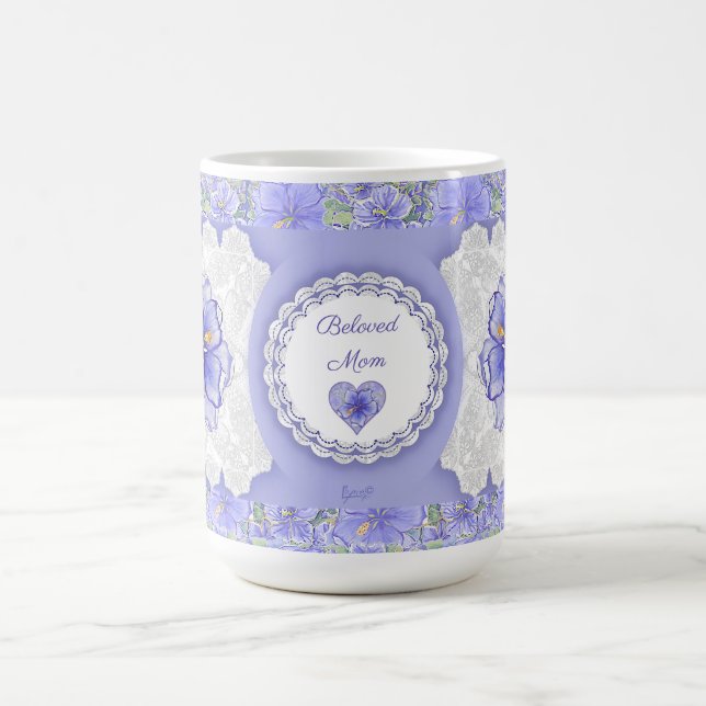 Mug Hibiscus & dentelle BLEU (Centre)
