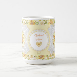 Mug Hibiscus & dentelle JAUNE