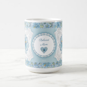 Mug Hibiscus & dentelle TURQUOISE