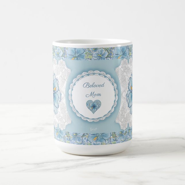 Mug Hibiscus & dentelle TURQUOISE (Centre)