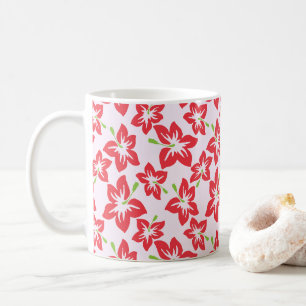 Mug Hibiscus Rouge, Fleurs Rouges, Motif De Fleurs