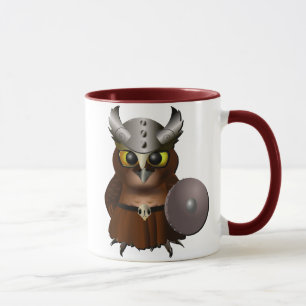 Mug Hibou de casque de Viking de "grand hibou à