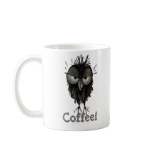 Hibou grincheux mignon et drôle fait sur commande