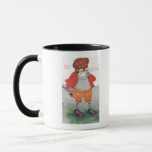 Mug Hibou jouant au golf notant la parole est d'argent