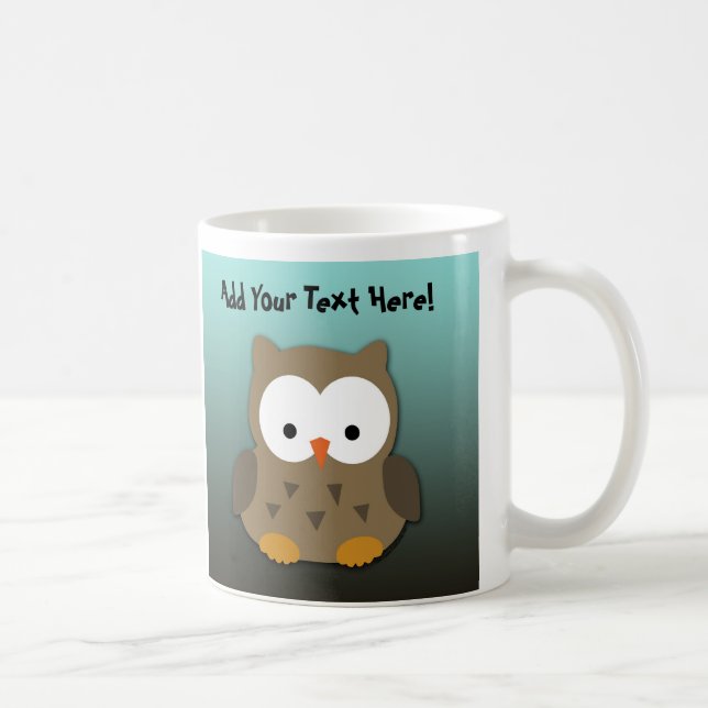 Mug Hibou mignon de bébé personnalisé (Droite)