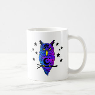 Mug Hibou païen psychédélique bleu