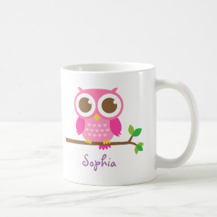 Mug Hibou rose Girly mignon pour des filles