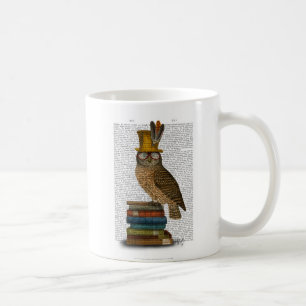 Mug Hibou sur des livres