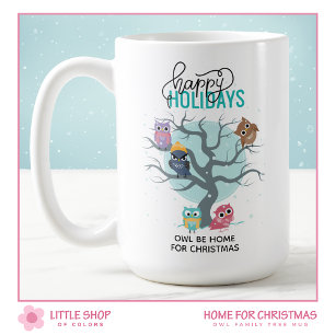 Mug Hiboux d'hiver Noël personnalisé