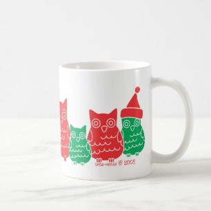 Mug Hiboux rouges et verts