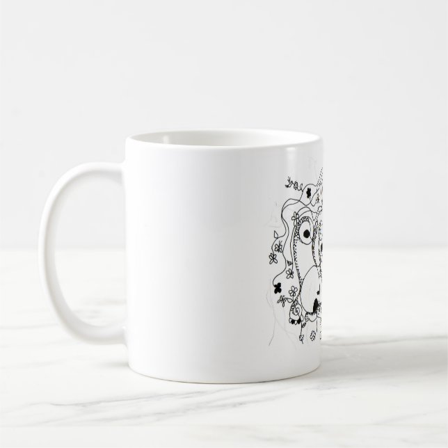 Mug Hidden in the garden. - Ink drawing (Gauche)