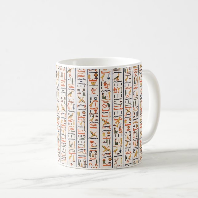 Mug hiéroglyphes de l'ancienne égypte motif histo (Devant droit)