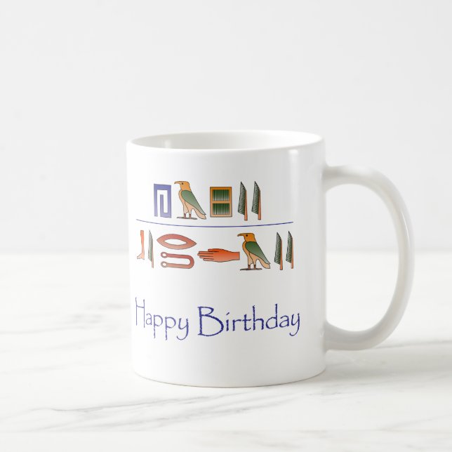 Mug Hiéroglyphes d'Egyptien de joyeux anniversaire (Droite)