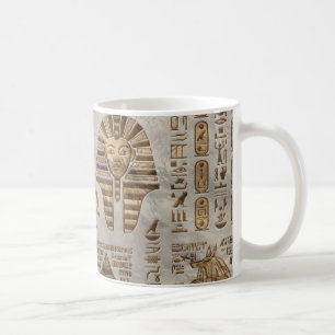 Mug Hiéroglyphes et divinités égyptiens - or vintage