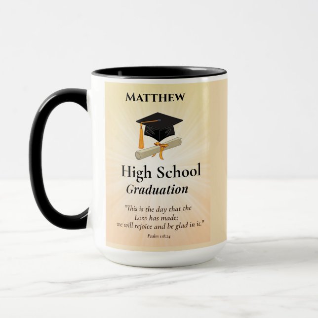 Mug High School Graduation Personalized Sunburst (Gauche)