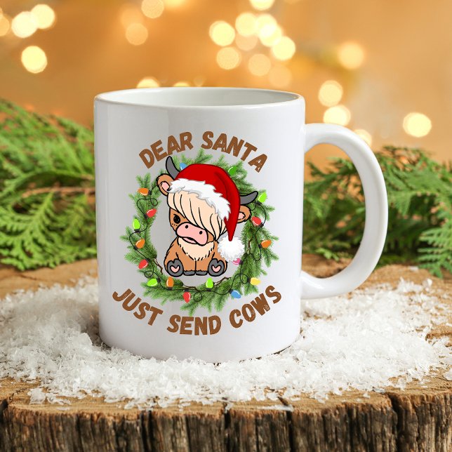 Mug Highland Cow Farm Feux de Noël (Créateur téléchargé)