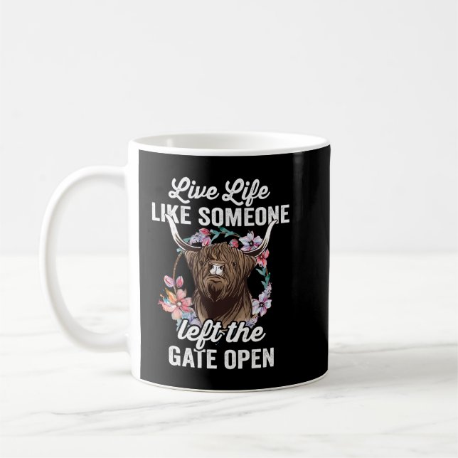 Mug Highland Cow Funny (Gauche)