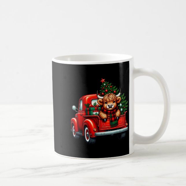 Mug Highland Cow In Truck Farm Farmer Christmas Cow Ca (Droite)