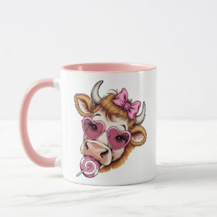 Mug Highland Cow Valentine Coquette Saint-Valentin