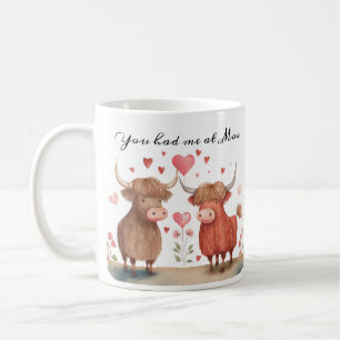 Mug Highland Cow Vous m'avez eu à Moo Valentines Day M