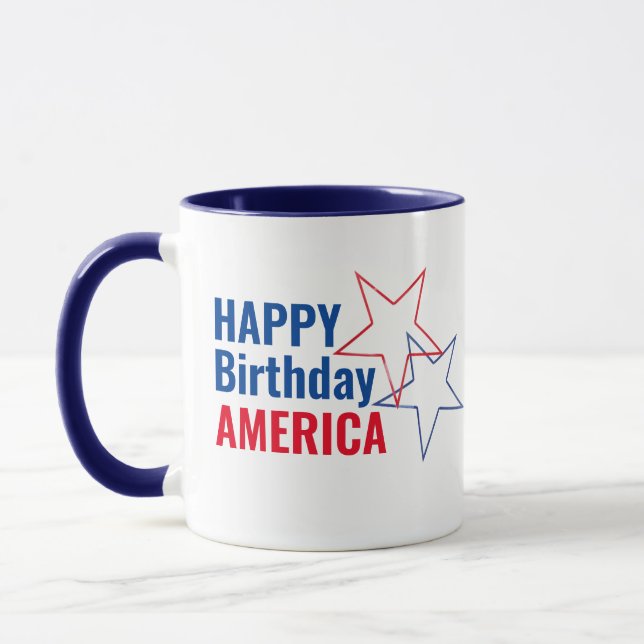 Mug Hip Happy Anniversaire Amérique Juillet 4 USA Patr (Gauche)