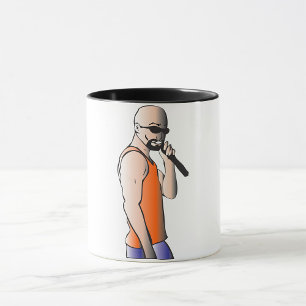 Mug Hip hop cool Bald Guy Singer avec microphone