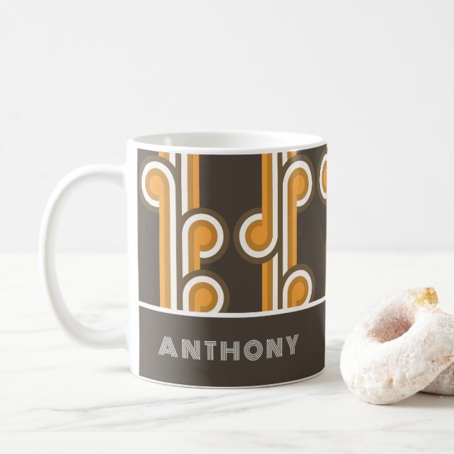 Mug Hip Personnalisée Courbes Abstraites Fusion indust (Avec donut)