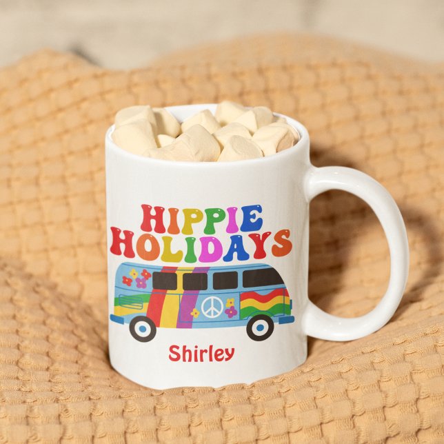 Mug Hippie Vacances Cute Retro les années 70 Personnal (Créateur téléchargé)