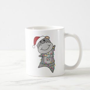 Mug Hippo Merry Christmas Winter Animals Hippos Adult