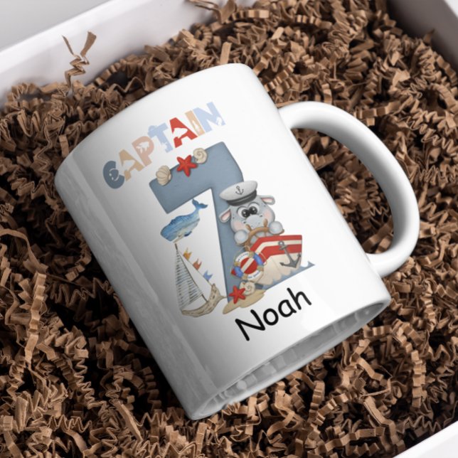 Mug Hippo nautique Personnalisé 7e anniversaire Capita (Créateur téléchargé)