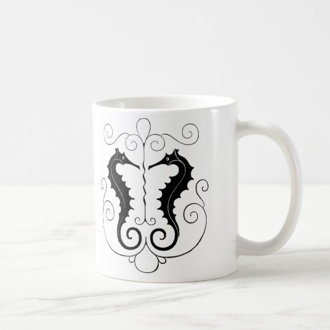 Mug Hippocampes noirs vintages (Droite)