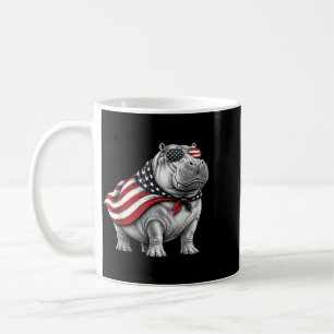 Mug Hippopotame 4 juillet drapeau américain safari pat