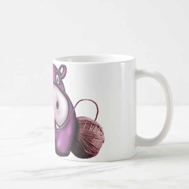 Mug Hippopotame heureux de crochet d'hippopotame (Droite)