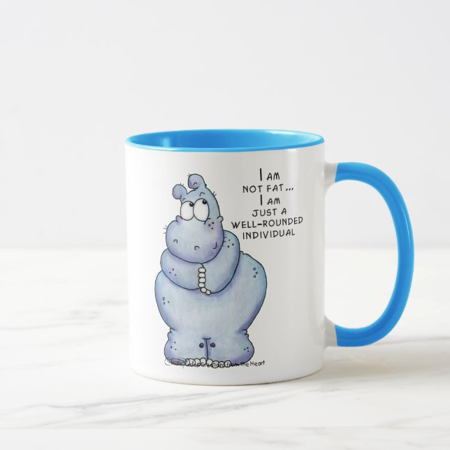 Mug Hippopotame Hippo-Bleu bien arrondi (Droite)
