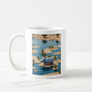 Mug Hippopotame origami