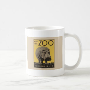Mug Hippopotame vintage hippo zoo poster wpa