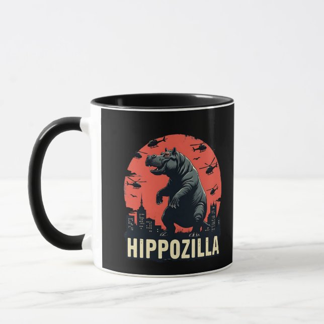 Mug Hippozilla Éffrayant Moo Deng Hippo Halloween (Gauche)