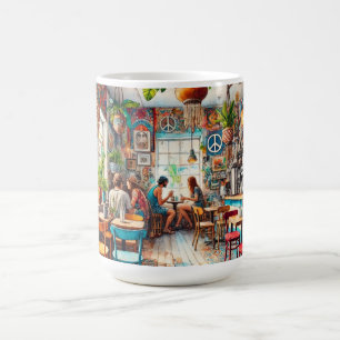 Mug Hippy Café à Miami Watercolor