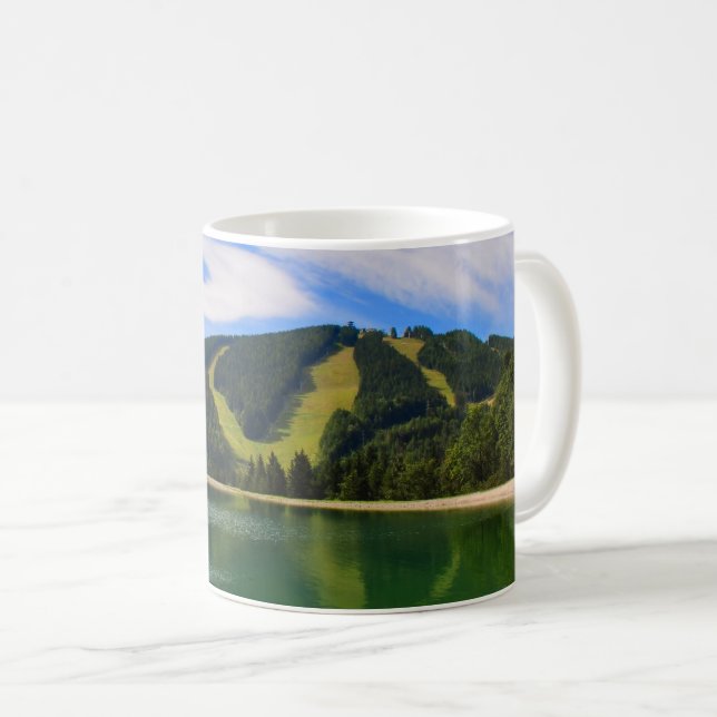 Mug Hirschenkogel en été - réflexions de l'eau (Devant droit)