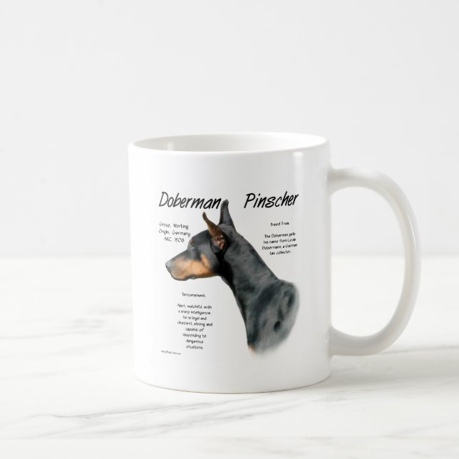Mug Histoire de Doberman Pinscher noir (Droite)
