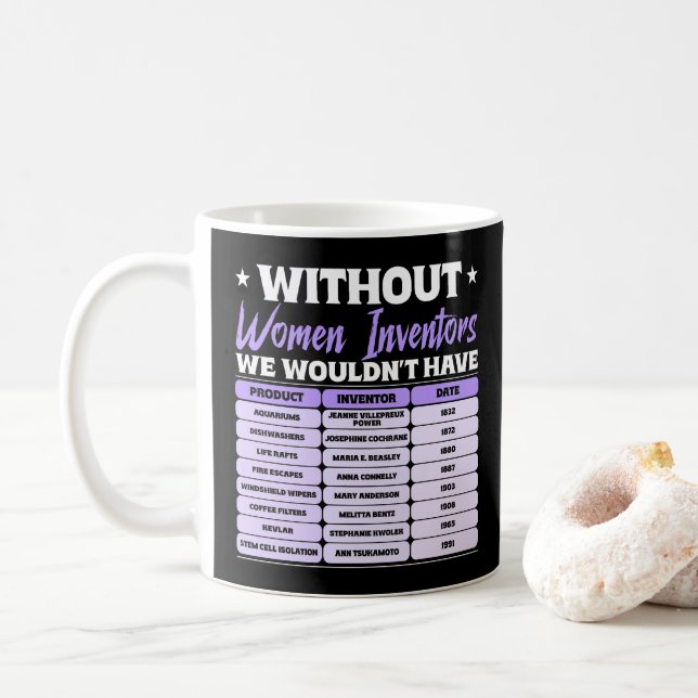 Mug Histoire des femmes inventrices, journée internati (Avec donut)