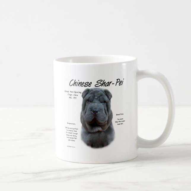 Mug Histoire du Shar Pei en Chine Bleue, Sharpei, Shar (Droite)