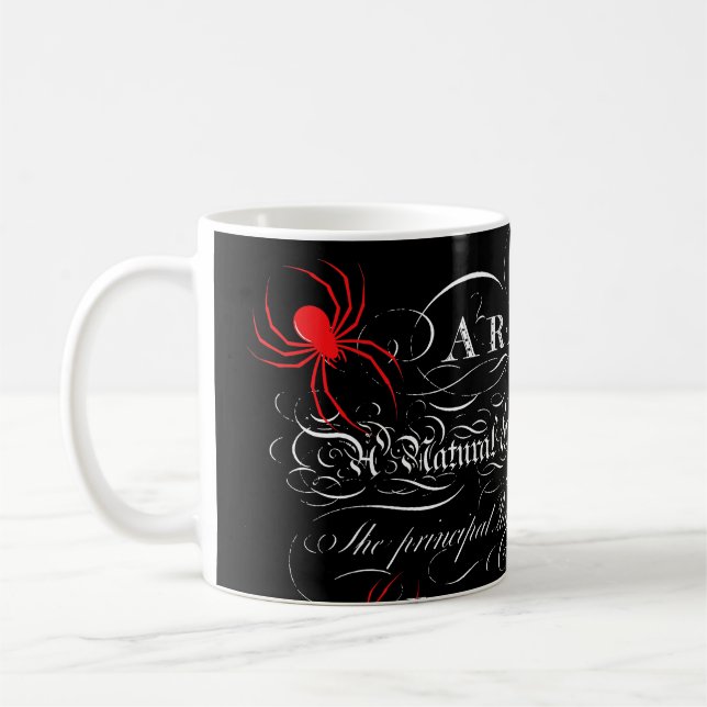 Mug Histoire naturelle Titre Page Araignées Calligraph (Gauche)