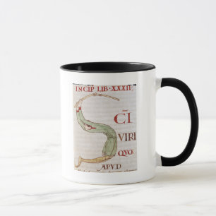 Mug Historiated parafent "S" dépeignant un homme