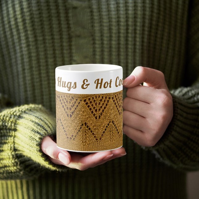 Mug Hiver Cosy Personnalisé | Hugs et cacao chaud (Créateur téléchargé)